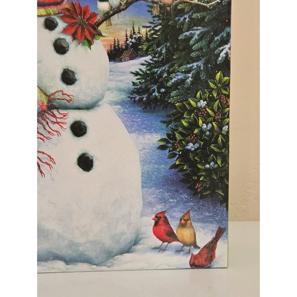 Springbok 1000 Piece Jigsaw Puzzle - Feathered Friends Snowman Birds (24